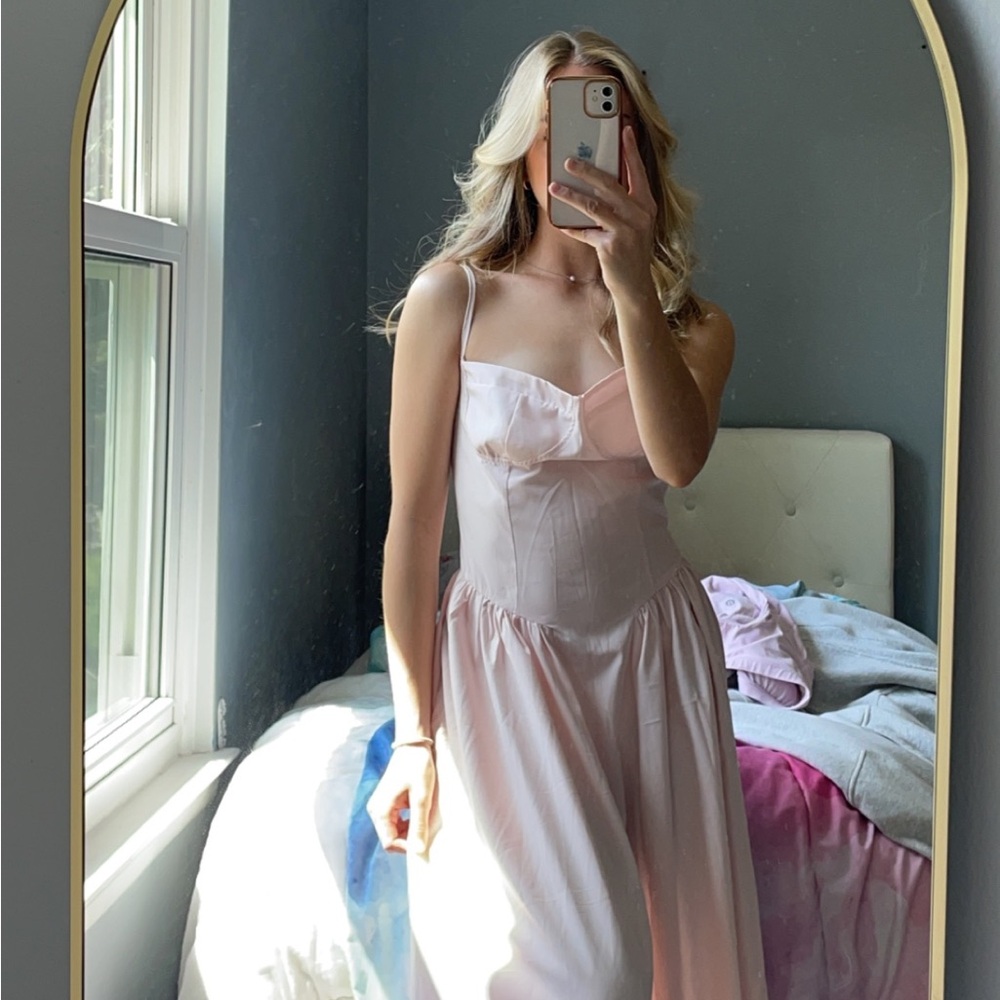 Light pink drop waist dress